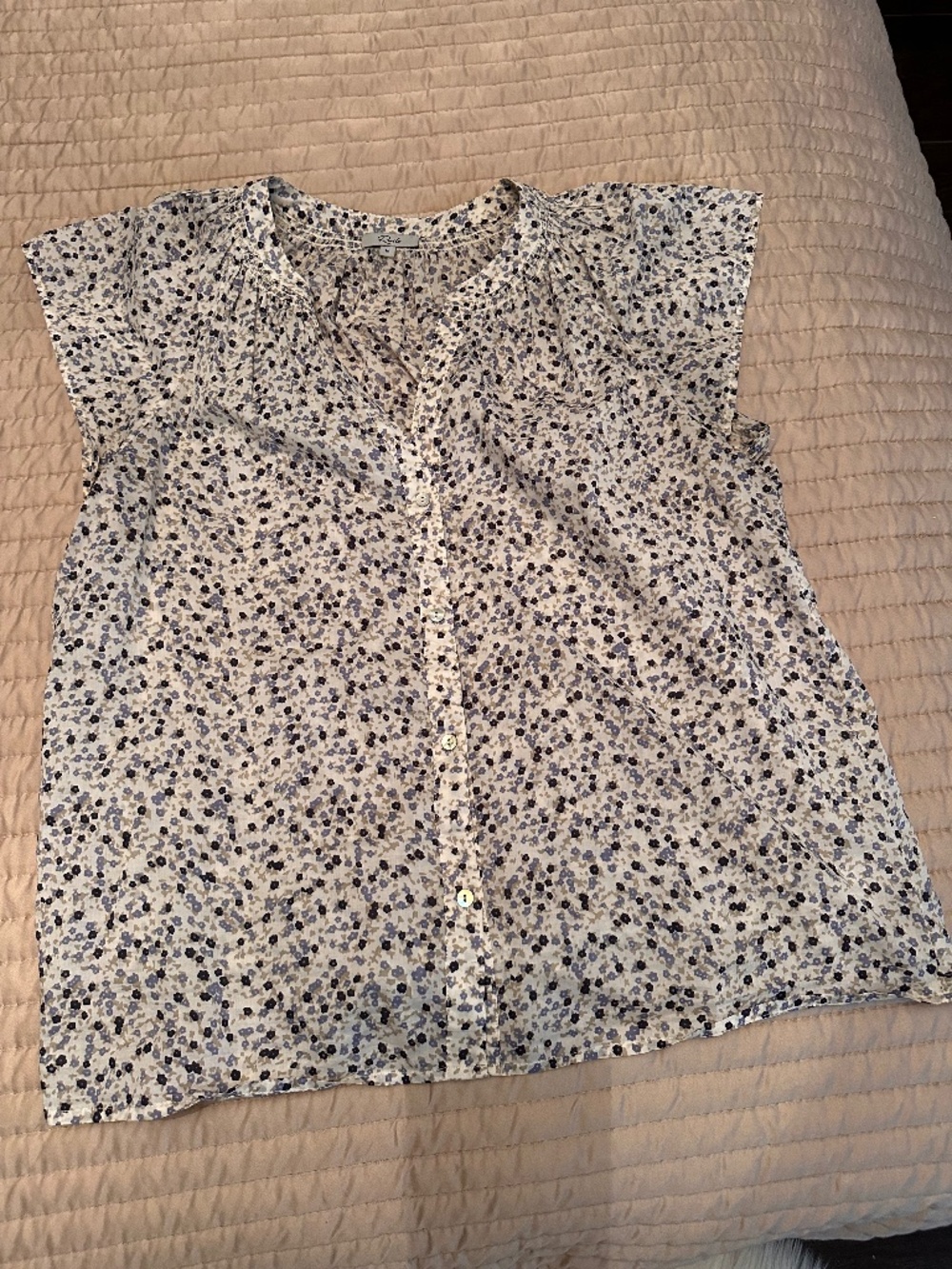 Rails Alena Watercolor Buds Cotton Top Size Medium